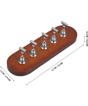 Baluue Nail Stand for Press on Nail Holder for Painting Nails Wood Nail Display Stand for False Nail Tip Manicure Tool Nail Art Display Home Salon Silver - Buy Online on GoSupps.com