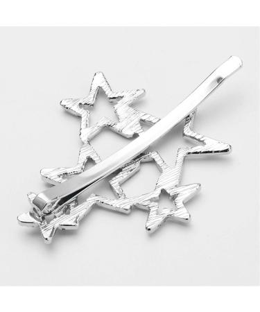 2Pcs Silver Star Rhinestone Hairpins for Party Wedding - Women's Crystal Hair Clips - Buy Online on GoSupps.com