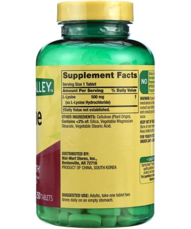 L Lysine 500mg Tablets Super Lysine Immune Support & Healthy Skin 250 Count (Pack 1) - Buy Online on GoSupps.com