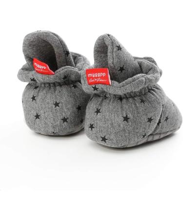EDOTON Unisex Newborn Winter Boots | Non-Slip Soft Sole Stay On Bootie Sock | 6-12 Months | D Grey Stars - Buy Online on GoSupps.com