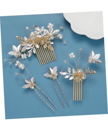 FRCOLOR 4 Sets hair accessories bride bridal Wedding Hair Pin Hair Comb Rhinestone Wedding Hair wedding decorations for ceremony rhinestone headpiece Zinc alloy fine flower headdress - Buy Online on GoSupps.com