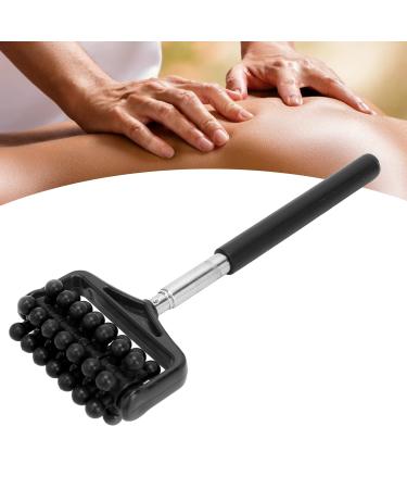 Telescopic Back Massage Tab - Adjustable Ergonomic Handle for Pain Relief | Flexible Back Roller for Men & Women (Black) - Buy Online on GoSupps.com