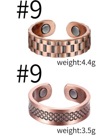 MagEnergy Copper Magnetic Rings for Men - Adjustable Pain Relief Therapy Ring (5pcs) | Copper/D - Buy Online on GoSupps.com