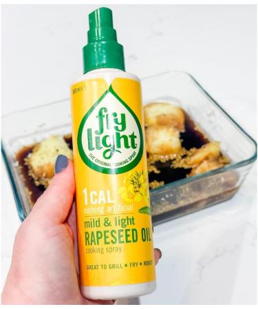 Fry Light 1Cal All Natural Mild Light Rapeseed Oil Cooking Spray Grill Fry Roast 190ml Pack of 3 with Welari Thank You Card | (3pack) (3 x 190ml) - Buy Online on GoSupps.com