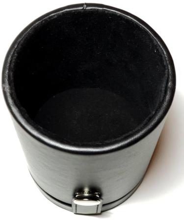 Black Leatherette Deluxe Dice Cup with Poker Dice Set - Storage Compartment Included - Buy Online on GoSupps.com