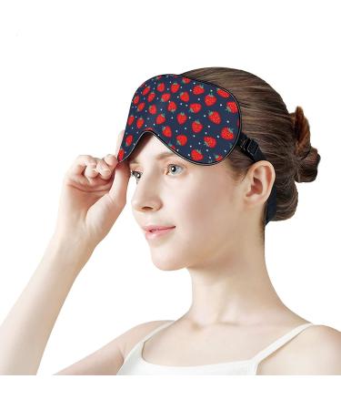 Ripe Strawberries Sleep Mask for Women - Adjustable Eye Shades with Elastic Strap | Comfortable & Stylish Sleeping Cover - Buy Online on GoSupps.com