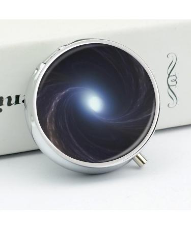 Travel Pill Box Organizer - 3 Compartment Portable Medicine Case with SpaceVortex Printing | Small Round Pill Case for Purse & Pocket - Ideal for International Shipping - Buy Online on GoSupps.com