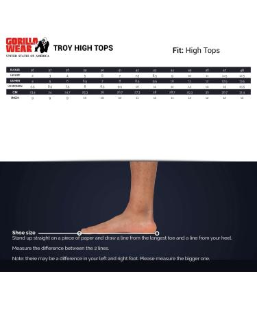 Gorilla Wear Troy High Top Bodybuilding Shoes for Men - Black/Red Sport Training & Workout Footwear - Comfortable & Stylish - EU Size 38 - Buy Online on GoSupps.com