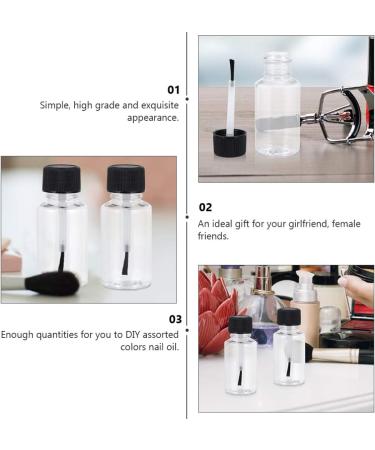 Lurrose 20Pcs Empty Nail Polish Bottles - 20ml Clear Travel Makeup Containers with Caps & Brushes for International Shipping - Buy Online on GoSupps.com