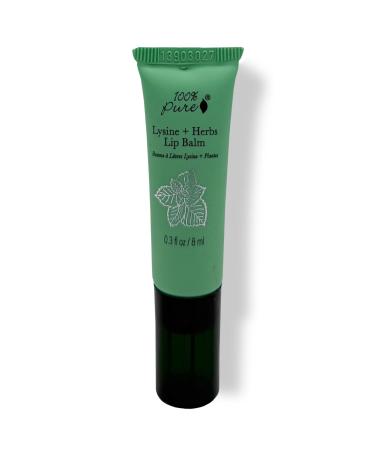 100% PURE Lysine + Herbs Healing Lip Balm Natural Soothing Nourishment for Sore Cracked Chapped or Irritated Lips - Natural Dry Lip Hydration Therapy for Women & Men
