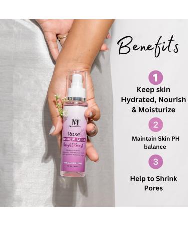 BEMT Rose Water Face Mist Hydrating & Refreshing Toner Spray for All Skin Types | Natural Rose Fragrance Gentle Daily Mist (100 ml) - Buy Online on GoSupps.com