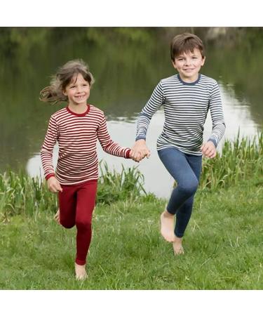 Kids Organic Virgin Wool Thermal Leggings - Blue Melange, 11-12 Years - Buy Online on GoSupps.com
