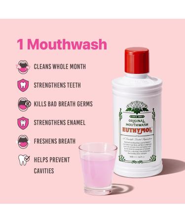 Euthymol Mouthwash Original 500ml x 2 Fluoridefree Intense Taste Reduces Plaque Healthy Teeth & Gums Freshens Breath Daily Oral Care - Buy Online on GoSupps.com