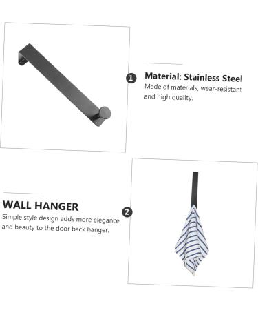 jojofuny 2pcs Door Hook Hat Wall Hanger Wall Mounted Clothes Rack Towel Valet Hat Hooks Hanging Door No Trace 21x4.5cm Black - Buy Online on GoSupps.com