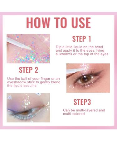 Erinde Liquid Glitter Eyeshadow Eyeliner - Korean Makeup | Tear Drop Shimmer Metallic | Lightweight Water Texture | Long Wearing Formula 03 Strobe Rhinestones - Buy Online on GoSupps.com