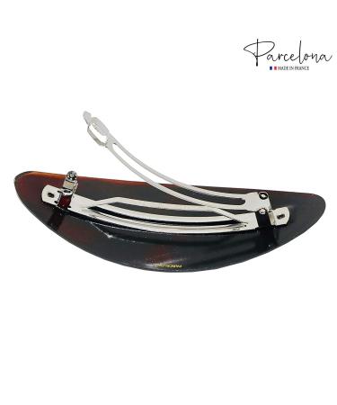 Parcelona French Oval XL Tortoise Shell Brown Celluloid Hair Clip Barrette - Buy Online on GoSupps.com