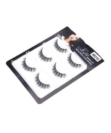 minkissy 3 Pairs Natural Eyelashes Long Thick Eyelashes Fake Eyelash Fake Lashes False Eyelash Dense