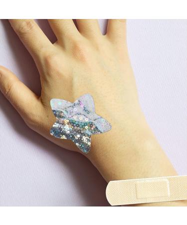 FOMIYES 100pcs Glitter Care Patch Bandages - Travel Adhesive Stickers for Wounds - Cute 4.5x4.5cm - Buy Online on GoSupps.com