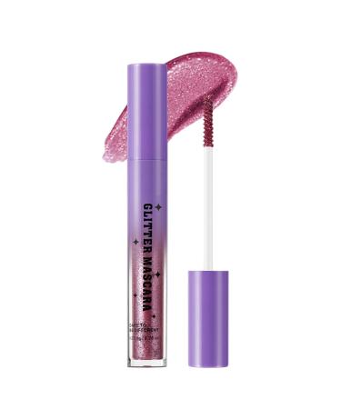 Mimoqk Glitter Mascara for Women | Waterproof Mascara - Lengthening Curling Smudge-Proof for Women Weddings Dates Travel Evenings Parties