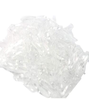 Fliyeong 200pcs Women Transparent Clear Hair Tie Band Ponytail Holder Elastic Rubber Creative and Useful