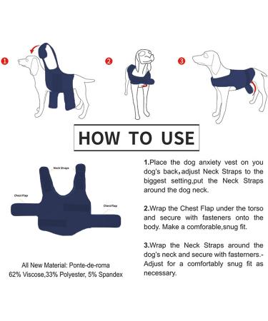 Dog Calming Coat - Thunder Jacket for Fear Relief | Reflective Stress Relief Vest - XL Dark Blue - Buy Online on GoSupps.com