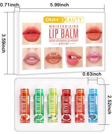 BYYLECL 6 Pack Lip Balm Fruit Flavor Moisturizing Nourishing Lips Balm for Girls Women - Buy Online on GoSupps.com