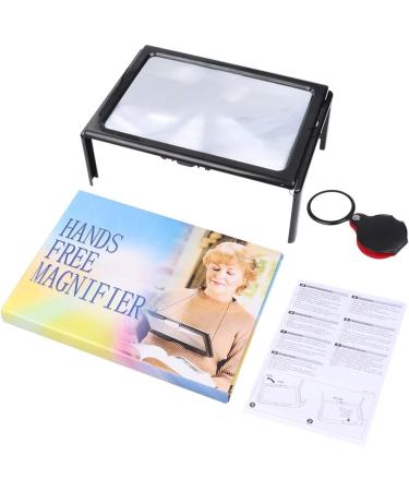 Lofe 3X Enlargement Reading Light - A4 Rectangular LED Magnifier for Seniors | Foldable Stand for Books Maps & Jewelry - Buy Online on GoSupps.com