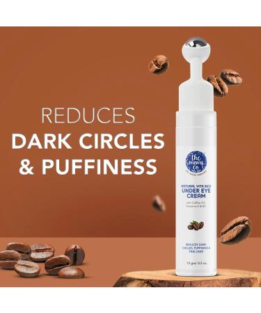 The Moms Co. Natural Vita Rich Under Eye Cream for Dark Circles for Women & Men enriched with Chia Seed Oil Coffee Oil Vitamines E & B3 with Roller to Reduce Dark Circles Puffiness & Fine Lines 15g - Buy Online on GoSupps.com