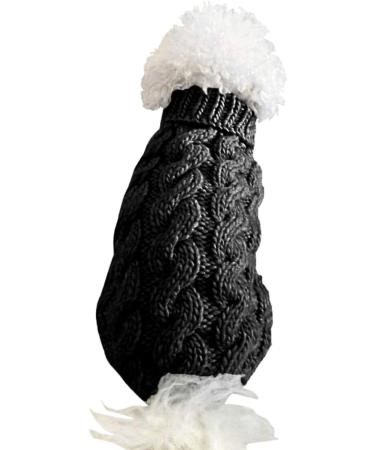 Tower Collar Knitting Sweater for Pets - Winter Warmer & Thick Crochet Coat for Small to Large Dogs & Cats (Black Size L) - Buy Online on GoSupps.com