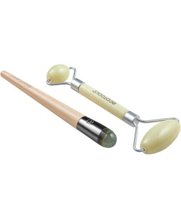 EcoTools Jade Facial Roller and Eye Roller Duo - Skincare Tool Set for Under Eye Puffiness and Dark Circles - Buy Online on GoSupps.com