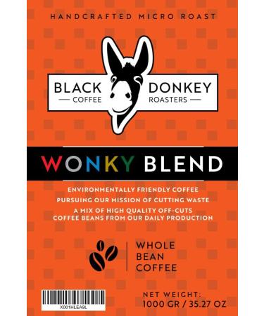 Black Donkey Coffee Roasters 1KG Whole Coffee Beans (WONKY Blend) - Sustainable & Delicious - Buy Online on GoSupps.com
