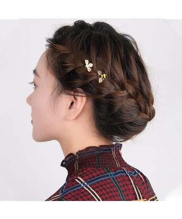 Luckycivia 12 Pcs Metal Cute Bee Hairpin Set for Women and Girls | Exquisite Alloy Crystal Hair Side Clips | Honeybee Hair Accessories (2 Colors) - Buy Online on GoSupps.com