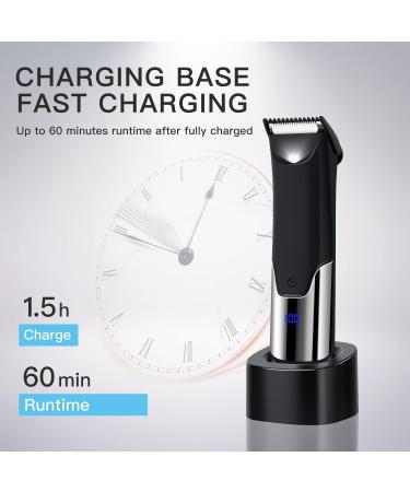 Pub Hair Cutter for Men & Women | Waterproof Electric Body Razor with LED Display | Nasal & Ear Hair Trimmer | 2-Piece Black Personal Grooming Kit - Buy Online on GoSupps.com