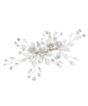 Angoily Rhinestone Hair Comb Bridal Comb Crystal Hair Crystal Barrette Wedding Rhinestone Hair Clip Flower Hair Clips for Women Wedding Hair Comb