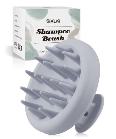 Sivlki scalp massage brush scalp massager silicone shampoo brush scalp massage for peeling and head massage to remove dandruff and stimulate hair growth gray - Buy Online on GoSupps.com