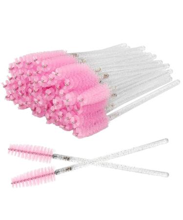 200 pieces of eyelash brushes eyelash extension brush eyebrows make-up tool cosmetic brush kit mascara magic bars brush for beauty salon home use Eyelash Brush pink