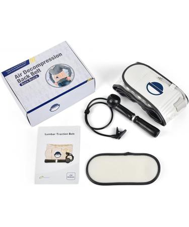 Back Decompression Belt - Medium Lumbar Support for Back Pain Relief & Sciatica - Fits Sizes 29-49 - White - Buy Online on GoSupps.com