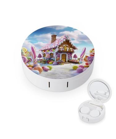 Contact Lens Case Candy House Portable Travel Contact Lens Box Contact Lens Storage Box
