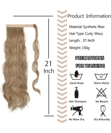 GUILOPOER Wrapped Ponytail 55 cm Long Curly Hairpiece Braid Clip in Ponytail Wavy Curly Synthetic Hair Extension for Women (27/613) - Buy Online on GoSupps.com