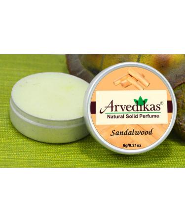 Sandalwood Natural Solid Perfume Beeswax/Mini Jar/Floral Fragrance/Sandalwood Perfume/Essential Oil Blend Perfume/Women Aromatic Scent 6gm (30 Varieties) (Sandalwood) - Buy Online on GoSupps.com