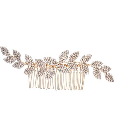 Bridal Hairpiece - Bridal Hair Accessories - Bridal Hair Clip Wedding Hair Comb Leaves Hair Piece Head Pieces Gold - Buy Online on GoSupps.com