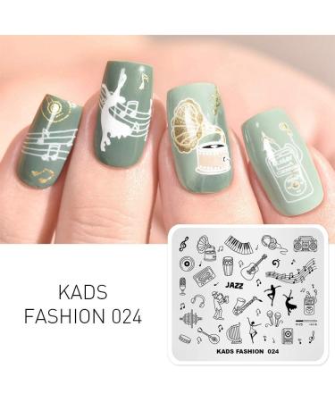 Alexnailart Nail Stamping Printing Plate Template Image Plate Stamper Scraper Music notes Musical instrument Dancer Jazz Pattern Nail Art Decoration DIY Print Manicure Design FA024 - Buy Online on GoSupps.com