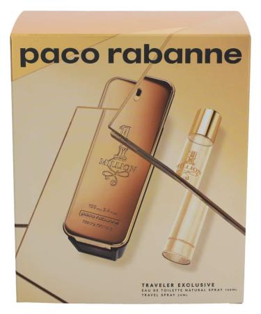 Paco Rabanne Paco rabanne 1 million gift set for men (3.4 ounce eau de toilette + 0.68 ounce travel spray) 4.08 Ounce