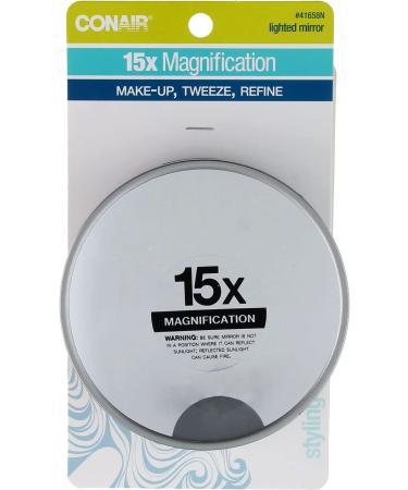 Conair Lighted Mirror 15x Magnification - Colors Vary (Blue, Silver, Purple) - Buy Online on GoSupps.com
