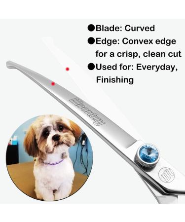 MOONTAY 7 Inch Curved Dog Grooming Scissors - Professional 440C Japanese Stainless Steel - Precision Fur Cutting Tools - Buy Online on GoSupps.com