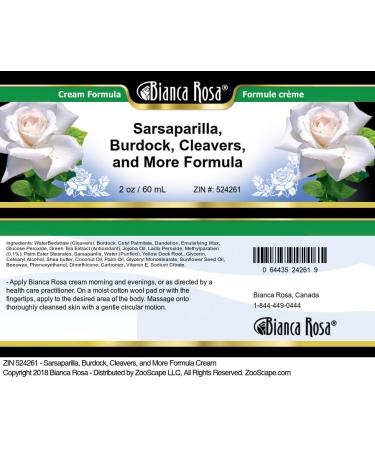 Bianca Rosa Sarsaparilla Burdock Cleavers and More Formula Cream - 2 Oz - Buy Online on GoSupps.com