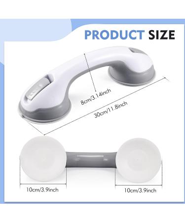 12-Inch Grab Bars for Bathtubs and Showers with Suction Cup Holders - 2 Pack Gray - Bathroom Safety Bars for Seniors, Elderly, Handicap - Shower Chair Bench Handle - Buy Online on GoSupps.com