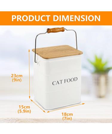 Ctomche Cat Food Container with Airtight Lid and Scoop Metal Vintage Pet Food Container for Cat Pet Treat Bin with Portable Handle Decorative Cat Food Organiser for Kitchen 5-6lbs - Buy Online on GoSupps.com