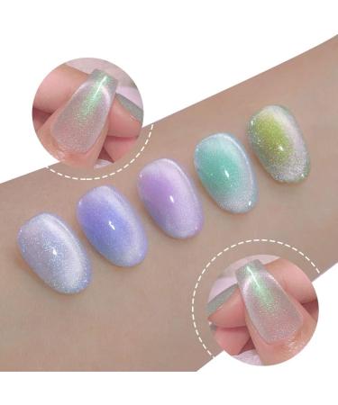 7.5ML Fantasy Gemstone Cat Eye Nail Gel Polish Holographic Semi Permanent Soak Off Sparkling Nail Varnish Aurora UV Gel - (Color: A006) - Buy Online on GoSupps.com
