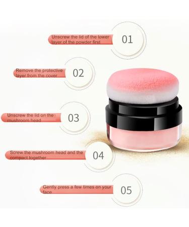 Silky Smooth Coral Red Loose Powder Blush Cushion with Puff - High Pigmented & Easy to Blend | Natural Face Blush for Cheeks - Buy Online on GoSupps.com